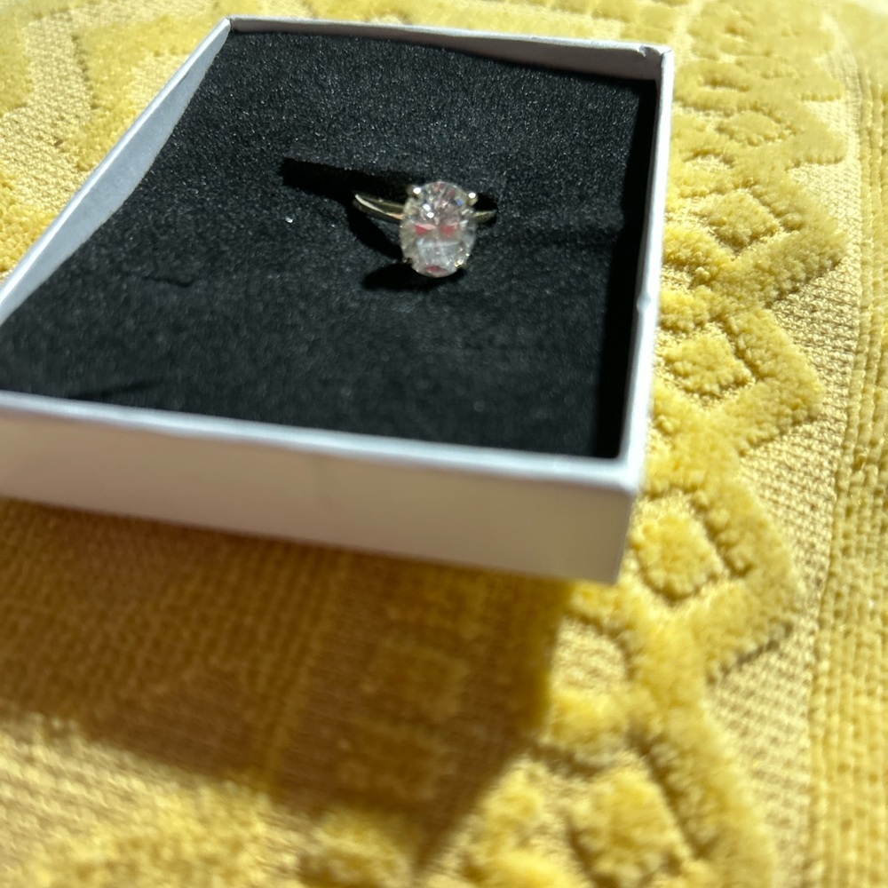 Oval Solitaire CZ Ring in Silver